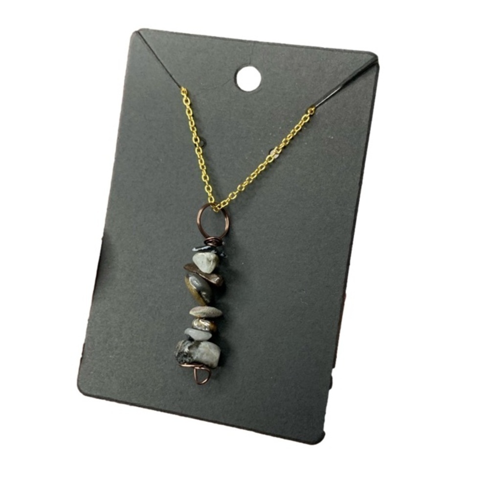 Obsidian crystal necklace